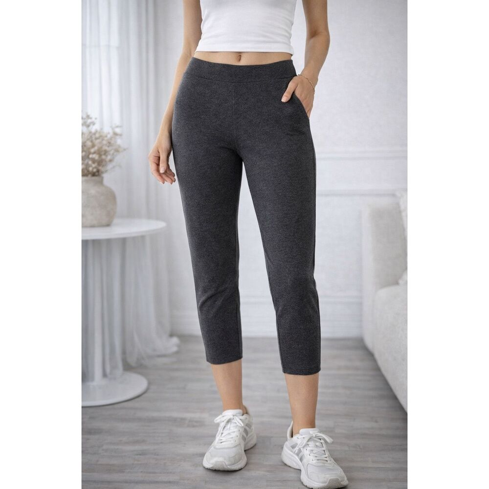 Weekend Gray Cropped Leggings Women’s XXL Stretch Cotton Blend